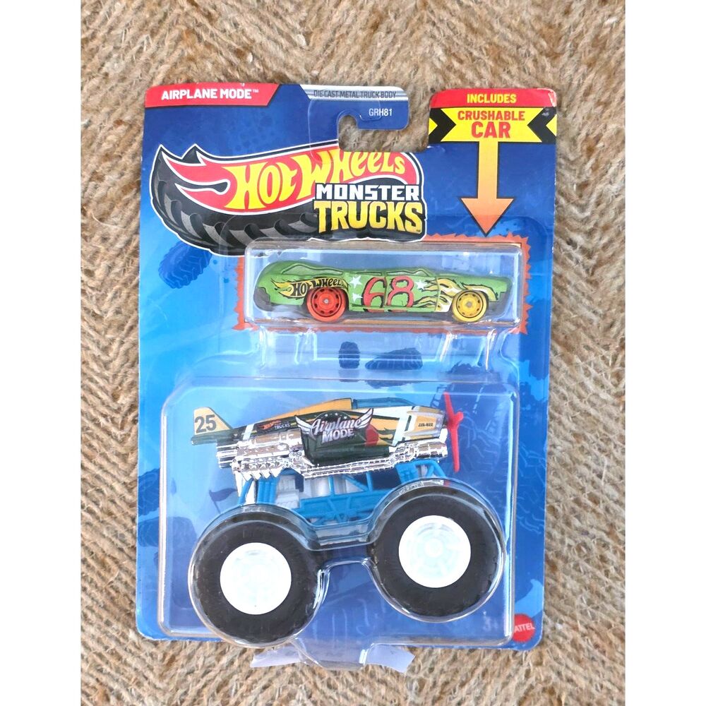 Hot Wheels Monster Trucks Airplane Mode #25 Back to Basics 1:64 Die-Cast NIB
